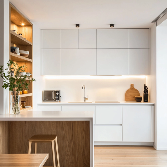 Petite cuisine contemporaine blanche - Modèle PCCB