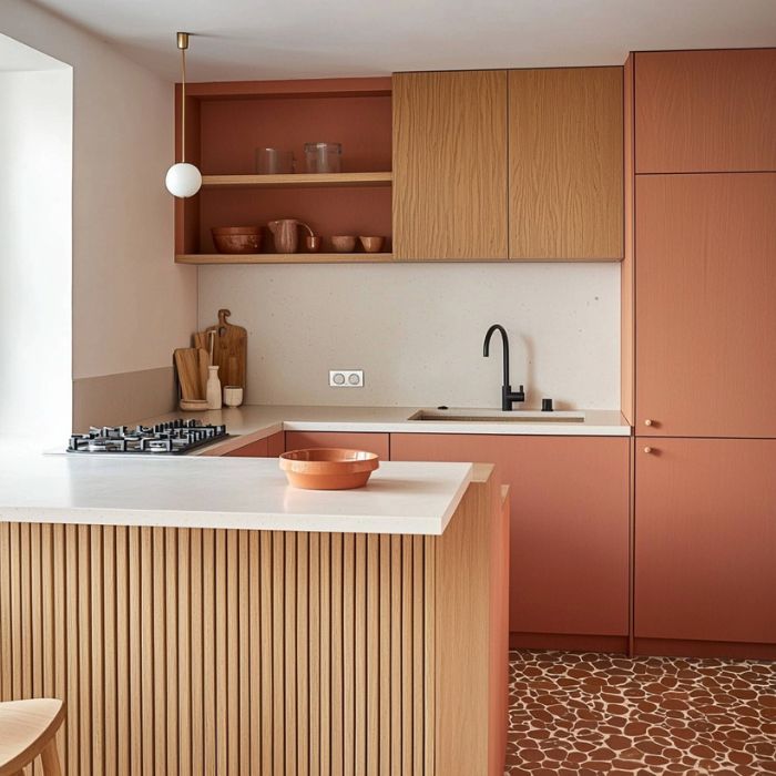 cuisine terracotta et blanche