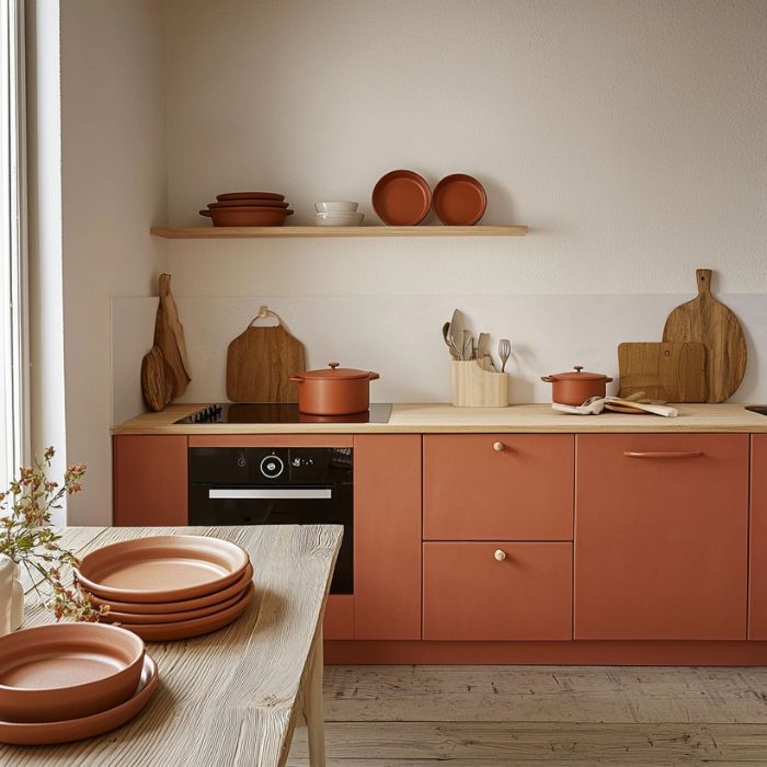cuisine terracotta et bois