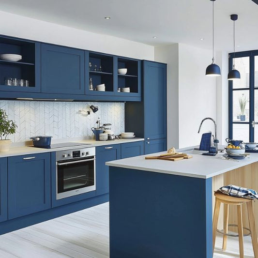 Cuisine bleu clair et blanc - Modèle CBCB